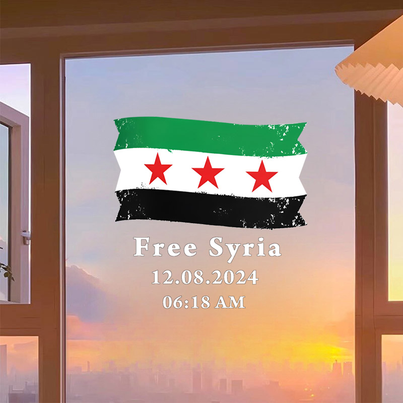 Syria Flag with Text Free Syri - Home Decor Indonesia ulasan dan harga