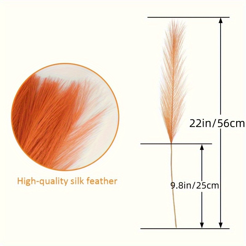 10pcs Vivid Orange Pampas Gras - Pampas Grass Decor ulasan dan harga