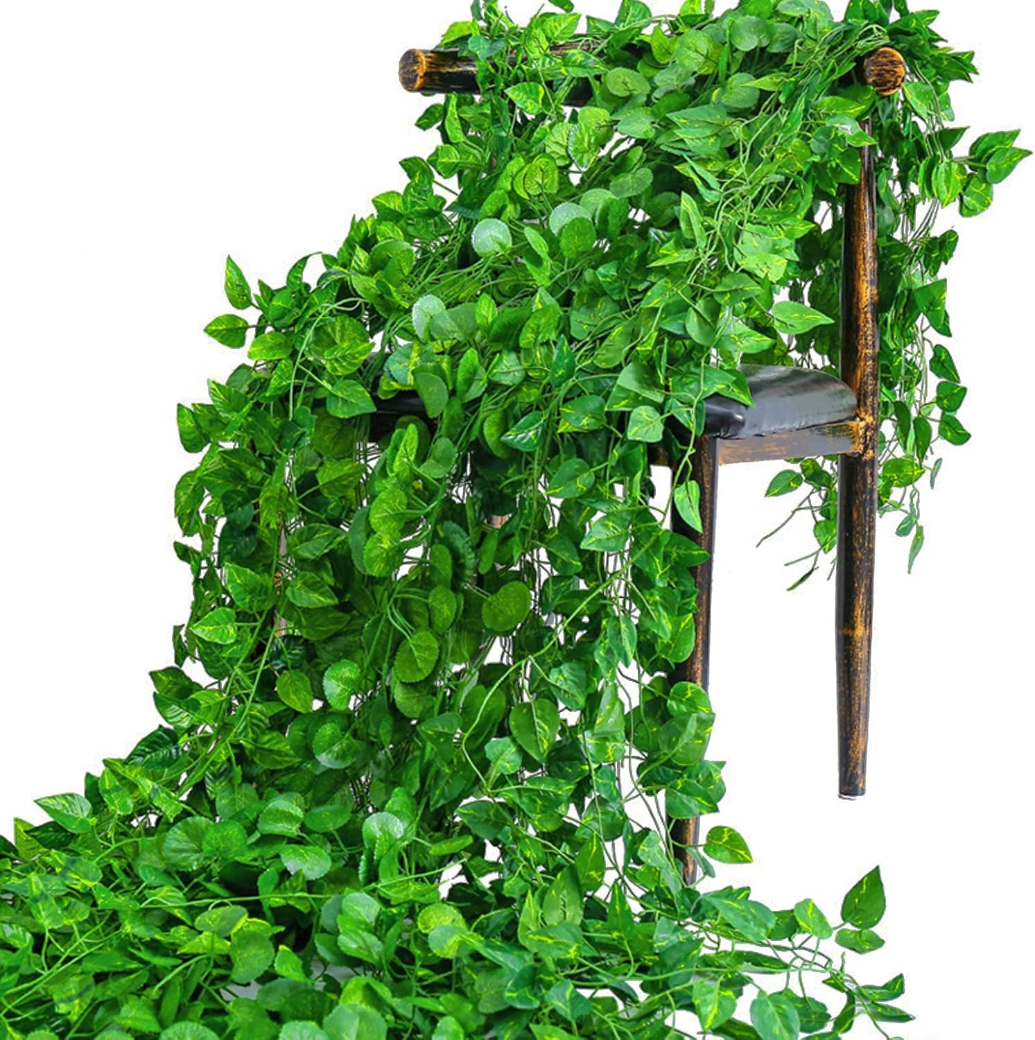 Artificial Green Ivy Leaf Ratt - Rattan Plant Basket ulasan dan harga