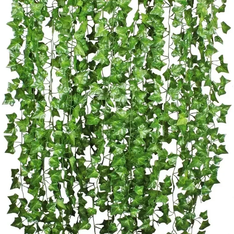 Artificial Green Ivy Leaf Ratt - Rattan Plant Basket ulasan dan harga