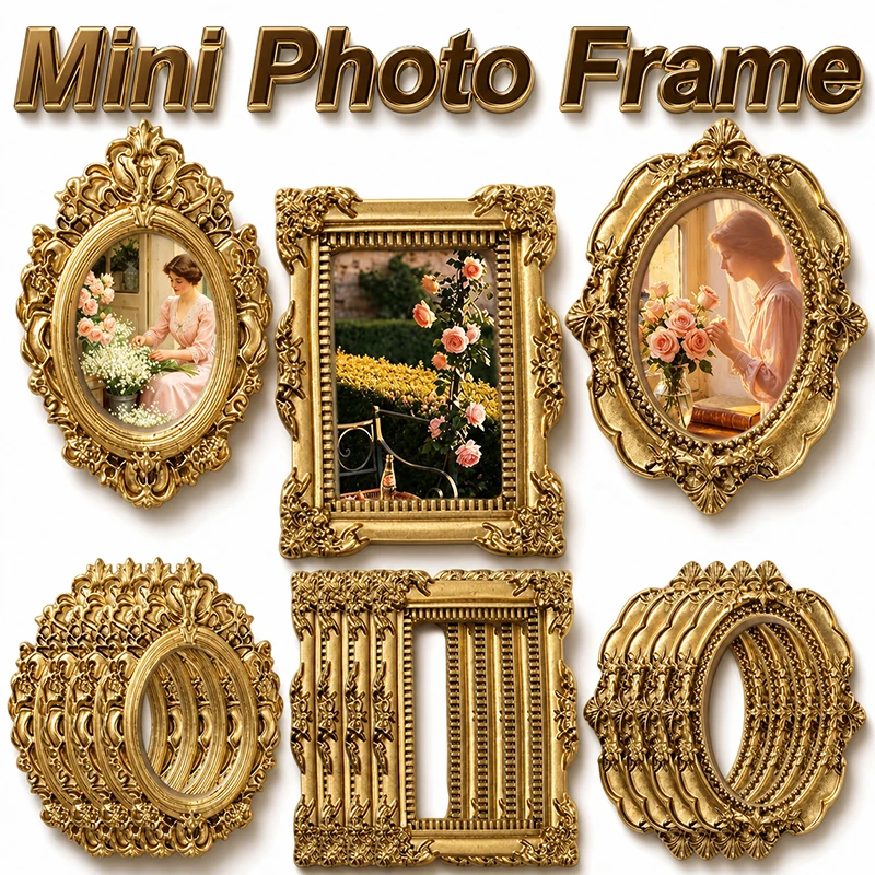 10/5pcs Vintage Resin Mini Pho - Bamboo Photo Frame ulasan dan harga
