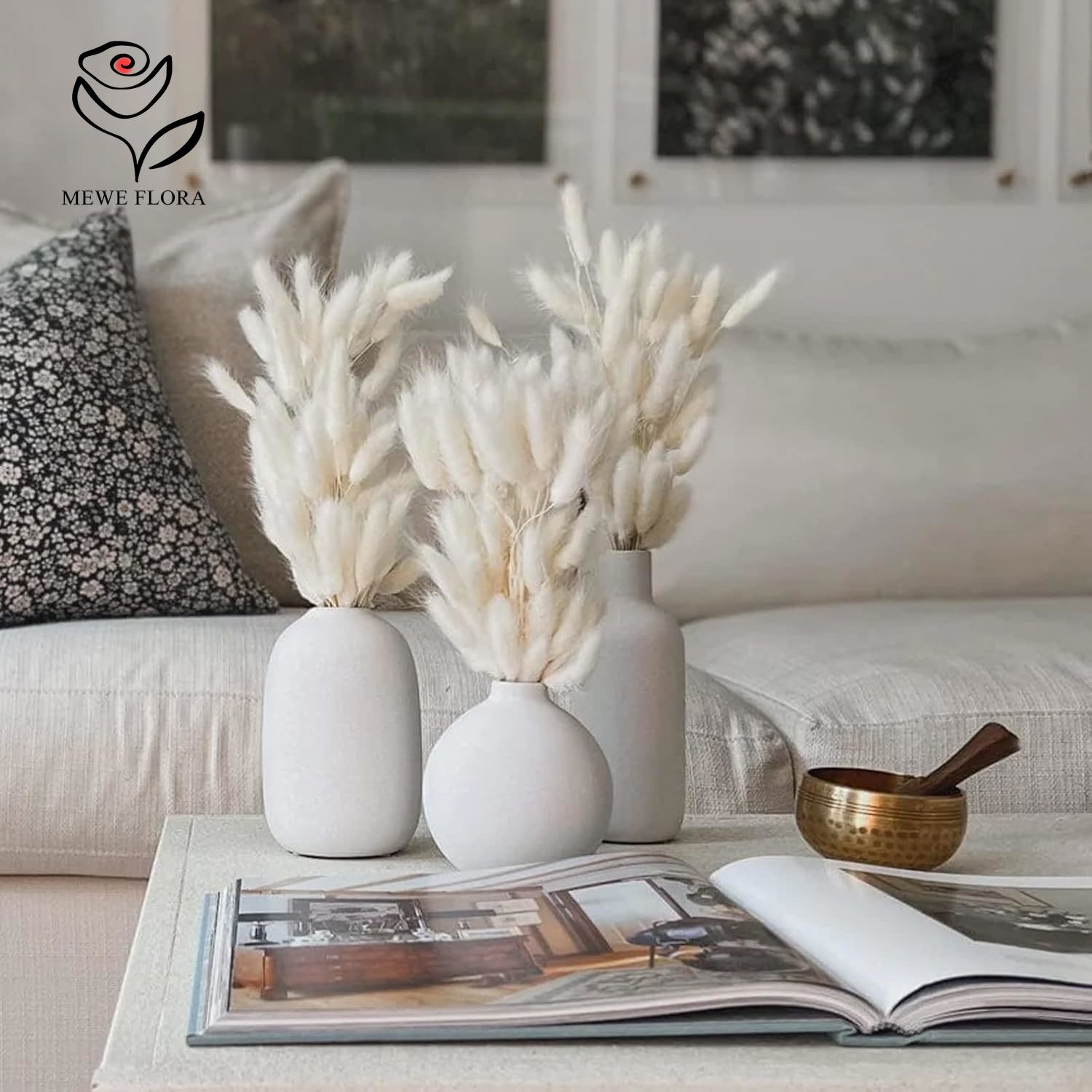 150PCS White Natural Fluffy Ra - Pampas Grass Decor ulasan dan harga